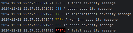 Severity with ANSI colors